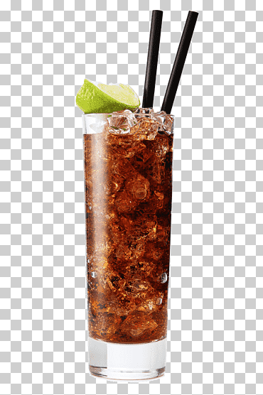 vaso transparente, ron y coca cola cóctel daiquiri mojito vodka, bebida, receta, bebida sin alcohol, Cuba Libre png