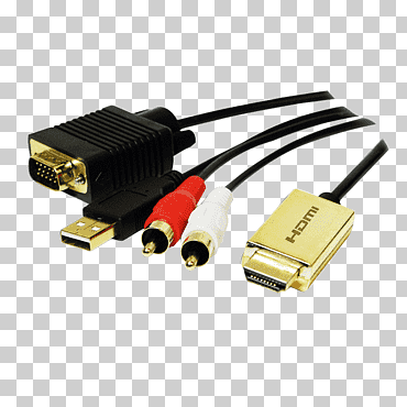 Adaptador de cable eléctrico de señal de audio hdmi conector vga, usb, electrónica, adaptador, conector vga png