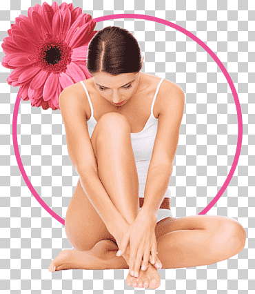 Mujer sentada con las manos a pie, salón de belleza, spa, masaje facial, arte del centro de belleza., aptitud física, productos cosméticos, brazo png
