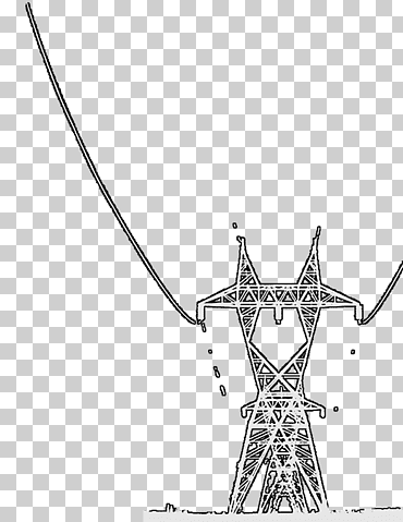 Subestación eléctrica Generación de electricidad Energía eléctrica Red eléctrica, Torre de telecomunicaciones., mamífero, vertebrado, monocromo png