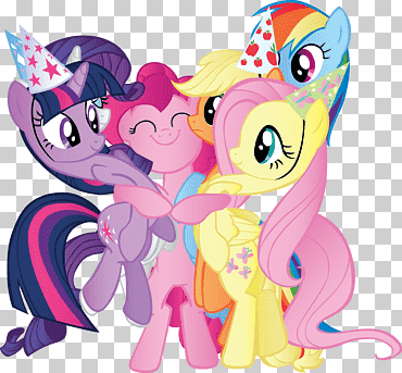 cinco ilustraciones multicolores de my little pony, rainbow dash twilight sparkle rareity my little pony, my little pony file, caballo, mamífero, niños png