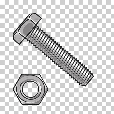 Ilustración de perno y tuerca gris, tuerca de tornillo, tornillos, ángulo, nueces, feliz cumpleaños vector imágenes png