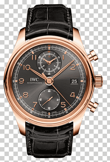 Schaffhausen International Watch Company cronógrafo de oro, iWC color café reloj de pulsera reloj masculino., salpicadura de color, marrón, accesorio de reloj png