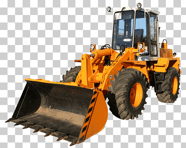 cargador frontal amarillo, bulldozer, transporte, camiones, amarillo png