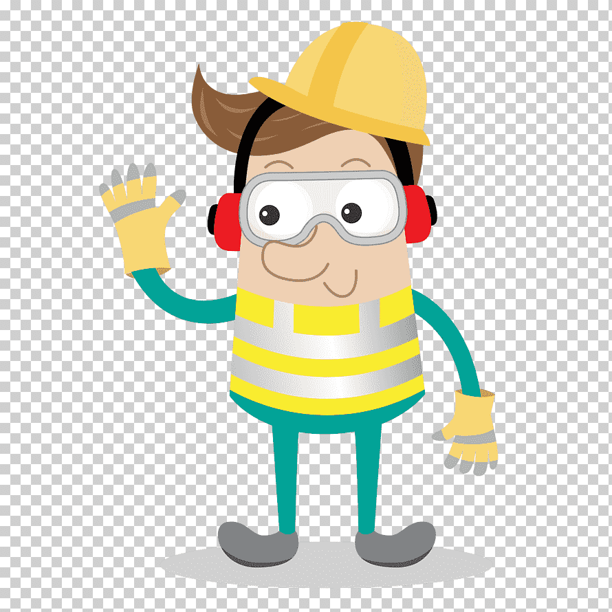 equipo de protección personal de dibujos animados seguridad y salud en el trabajo, seguridad, sombrero, mano, accidente png