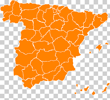 España mapa en blanco, mapa, naranja, Reino libre, mapa png