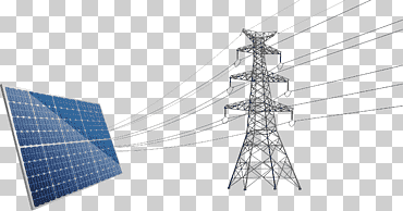 Panel solar y torre de transmisión, torre de transmisión, generación de energía solar., ángulo, edificio, triángulo png