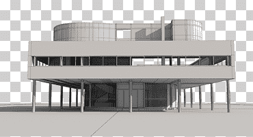 villa savoye arquitectura moderna fachada edificio, villa, ángulo, Gráficos 3d por computadora, servicios de diseño de interiores png