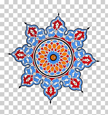 Ilustración de mandala multicolor, patrón islam, patrón octagonal de islam, azul, textil, patrón geométrico png