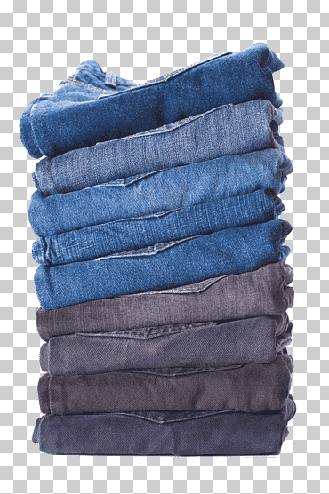 pantalones de mezclilla de varios colores, pantalones de mezclilla y pantalones vaqueros, una pila de vaqueros doblados en primer plano, azul, textil, Moda png