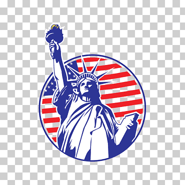 Bandera de la estatua de la libertad de los estados unidos, estatua de la libertad, logo, Estados Unidos, mural png