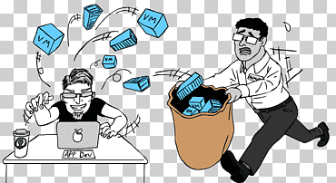 cómic devops comics, cloud computing, mano, nube, computación en la nube png