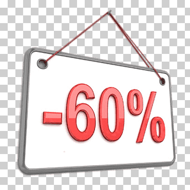 -60% rotulación, 60% de descuento., diverso, carteles de descuento, señalización png