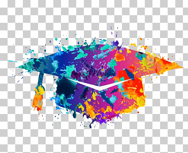 ilustración multicolor de la tabla de mortero, tutor de habilidades de estudio del estudiante educación universitaria, licenciatura creativa, sombrero, triángulo, arte creativo png