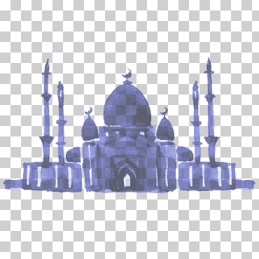 Ilustración de la mezquita azul, acuarela pintada a mano ilustración de arquitectura islámica, pintura de acuarela, púrpura, azul png