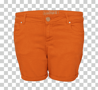 Short denim naranja con puños, pantalón corto naranja, ropa, pantalones cortos, naranja png