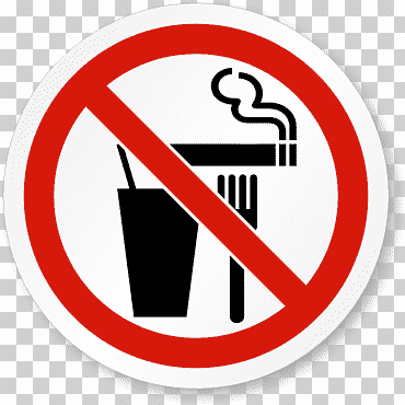 fumar prohibiendo beber letrero comer, comer, comida, etiqueta, marca png