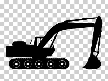 oruga inc. cargador de gráficos de excavadora compacta, excavadora, técnica, monocromo, modo de transporte png