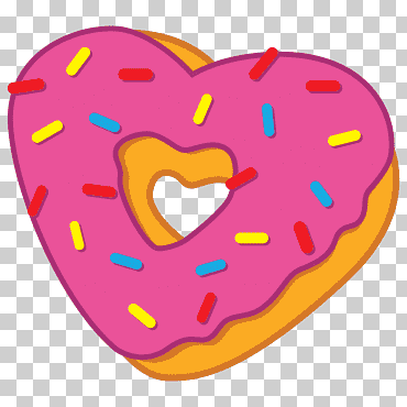dibujos animados de donas, dulce corazón, diverso, lápiz, corazón png