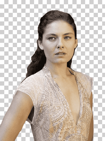 mujer vestida con un top de escote pronunciado floral marrón, vestido de alexa davalos, en el cine, alexa davalos, mujer png