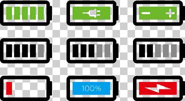 batería surtida de ilustración, icono de batería recargable del cargador de batería, batería recargable rápida, electrónica, rectángulo, logo png