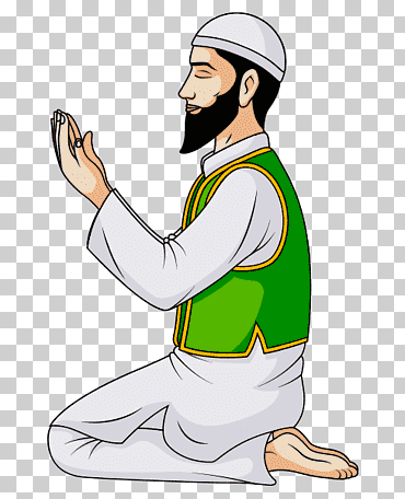 hombre árabe orando ilustración, oración salah musulmanes islam allah, islam, mano, brazo, religión png