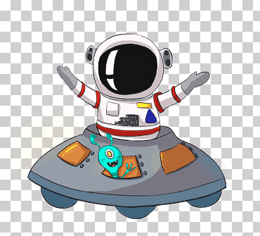 astronauta en la nave espacial, astronauta, caricatura de astronauta, astronauta, pintado, mano, suspensión png