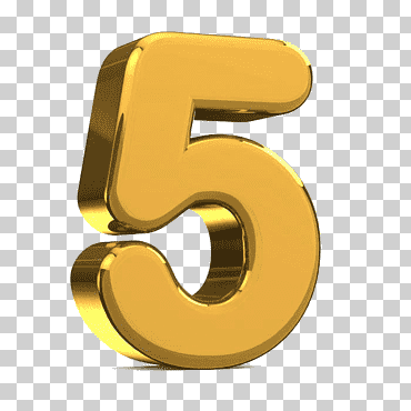 Numeración numérica de dígitos, 5 de oro., otros, oro, Reino libre png