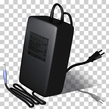 Ilustración de adaptador de CA en negro, accesorio electrónico adaptador de CA fuente de alimentación del dispositivo electrónico, transformador, Nintendo, videojuego, dispositivo electronico png