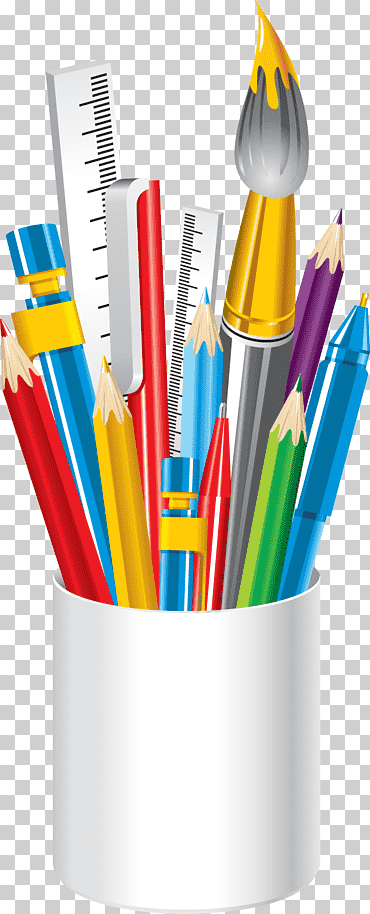 Ilustración de materiales para colorear, útiles escolares, lápices de colores, útiles escolares., lápiz, lápiz de color, diseño gráfico png