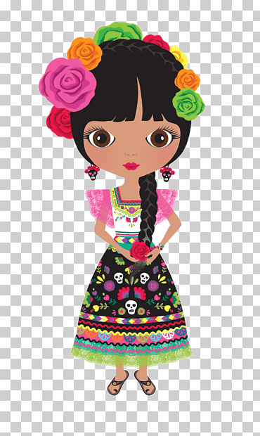 mujer en vestido floral ilustración, cocina mexicana mexico, pintada a mano niña mexicana, pintura de acuarela, niño, pintado png