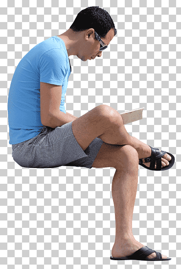 Ilustración de libro de lectura de hombre, icono sentado, hombre sentado, mano, gente, tobillo png