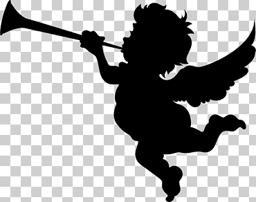 cupido, angel silueta, fotografía, monocromo, niño png