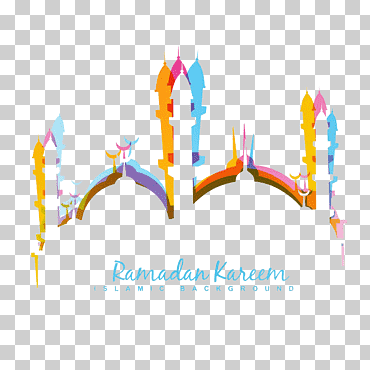 eid al-fitr eid mubarak eid al-adha mezquita del Ramadán, silueta de color de la mezquita islámica, ilustración Ramadán Kareem, salpicadura de color, cultura, texto png
