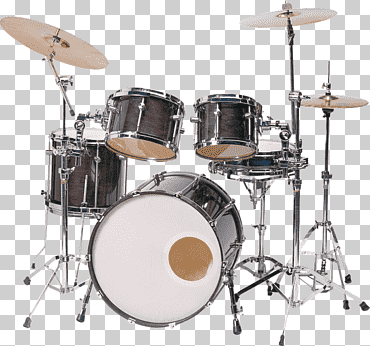 Batería negra y marrón, kit de batería, objetos, música, tambores png
