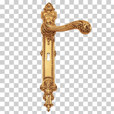 Tirador de puerta de latón italia barroco, latón, metal, encargarse de, дверная ручка png