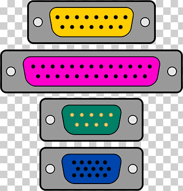 Conector VGA Puerto de computadora Puerto serie Puerto paralelo, Serie s, rectángulo, conector vga, conector eléctrico png