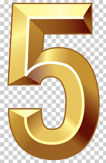 número, oro número cinco, amarillo 5 ilustración, ángulo, texto, dígito numérico png