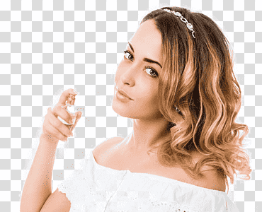 mujer sosteniendo perfume botella, perfume de pelo largo bijin, perfume, diverso, cosmetología, Moda png