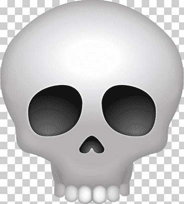 Gráficos de calavera blanca, calavera de emoji iphone, isla muerta, cabeza, pegatina, calavera png