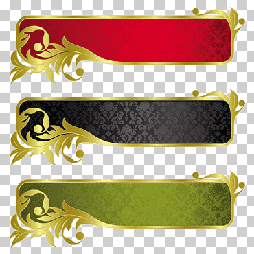 Banner cinta dorada, patrón europeo borde de metal textura patrón, frontera, cuadro, efecto png