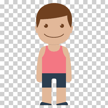 hombre de pie con camiseta sin mangas rosa y pantalones cortos azules, chico de dibujos animados, gente, niños, hombre png