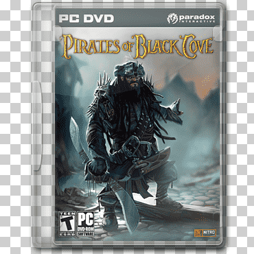 PC DVD, piratas de la caverna negra, estuche de juegos, software de videojuegos para películas de juegos de pc, piratas de la cala negra, juego, videojuego, piratería png