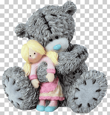 Me to you bear figurine teddy bear plush, felpa, amor, gris, Juguetes de bebe png