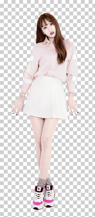 mujer vestida con falda y camisa de vestir de arte, hani exid k-pop shoot hembra, coreano, diverso, blanco, zapato png
