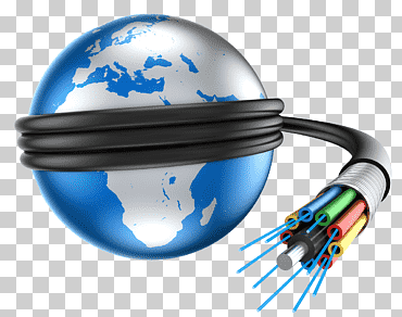 tierra con ilustración de cables, acceso a internet proveedor de servicios de internet de banda ancha de fibra óptica, transmisión de datos global, globo, cable, mundo png