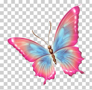 Mariposa rosa y azul arte, insecto mariposa, libélula, mariposa patas de pincel, decoupage, insectos png