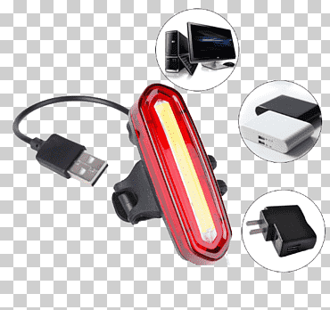 faro diodo emisor de luz para luces de bicicleta, luz trasera usb, electrónica, artilugio, bicicleta png