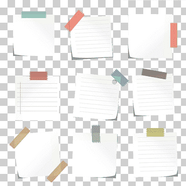 9 ilustraciones de notas adhesivas, diseño gráfico en papel, todo tipo de notas., ángulo, texto, rectángulo png