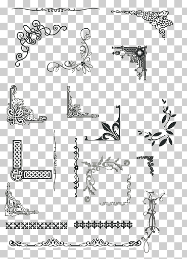 Euclideano, esquina de borde de patrón de textura, lote de diseño de fondo de esquina surtido, frontera, cuadro, ángulo png